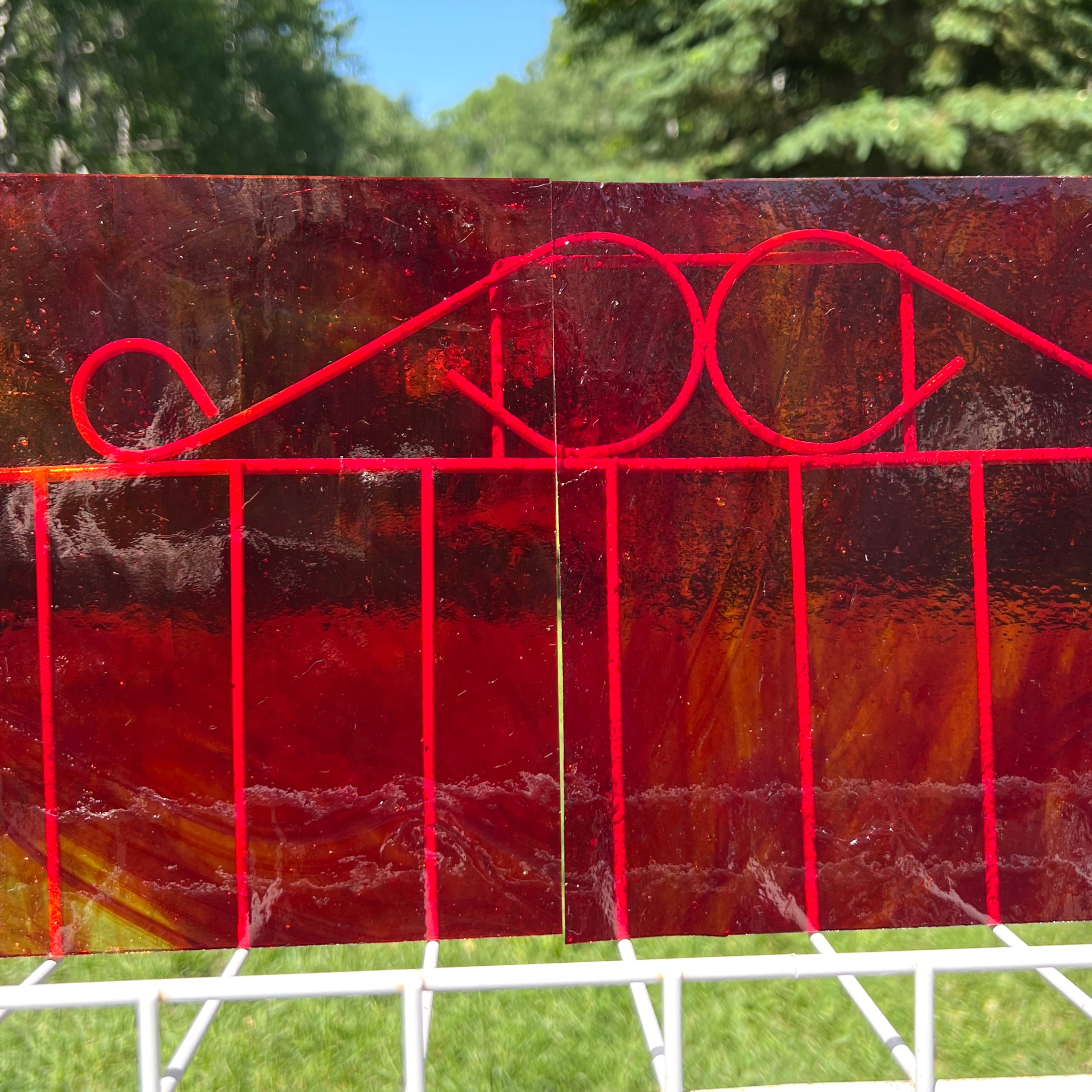 Auburn - Opal Red Orange Stained Glass – Wissmach - 2 Sheets (6"x8")